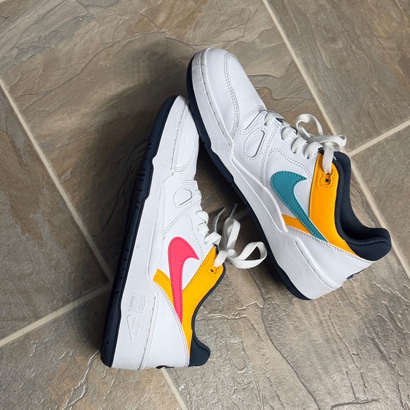 Nike Full Force Low White Sneakers with Pink and Orange Accents - Picture 7 of 8